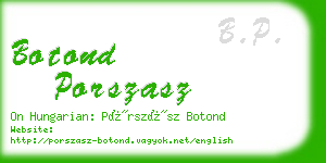 botond porszasz business card